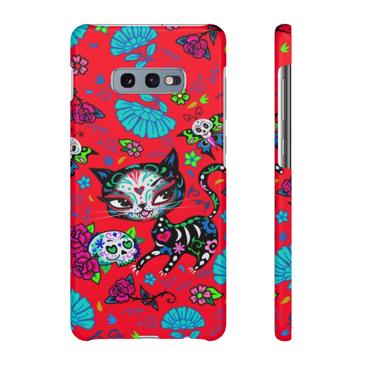 Sugar Skull Kitty on Red • Samsung Galaxy Phone Case