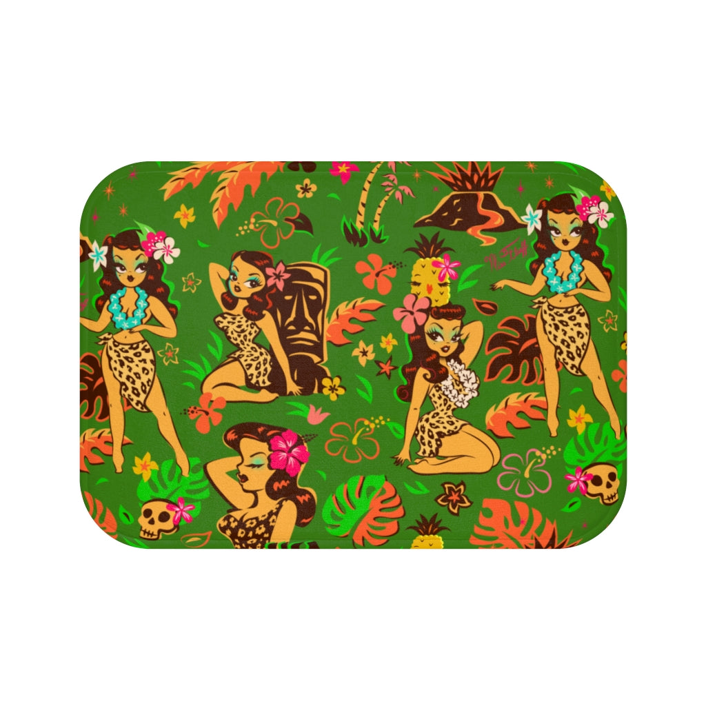 Tiki Temptress on Green • Bath Mat