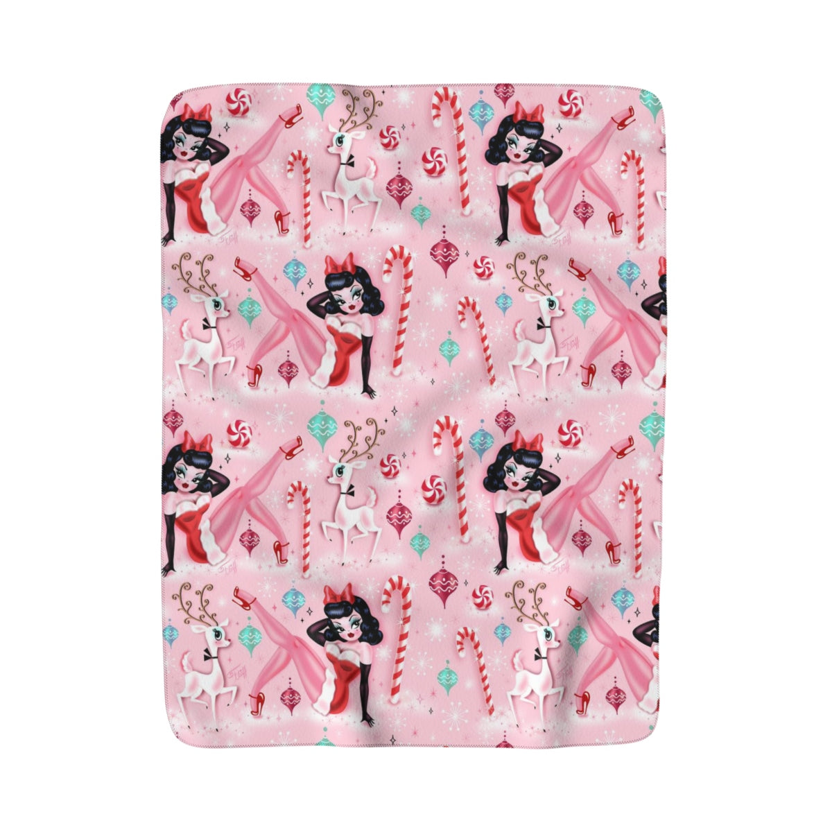 Christmas Pinup Girl • Sherpa Fleece Blanket