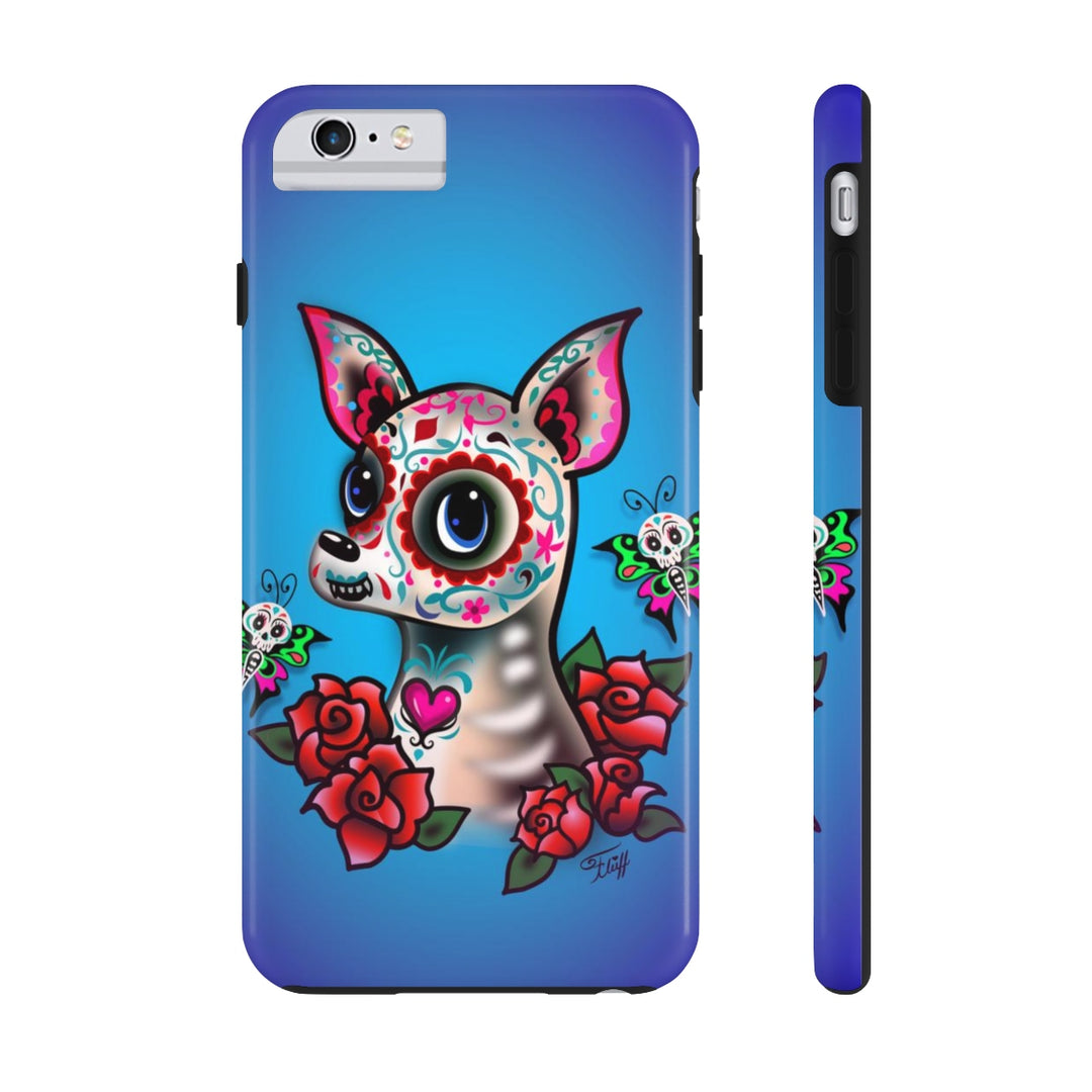 Sugar Skull Chihuahua Blue • Phone Case