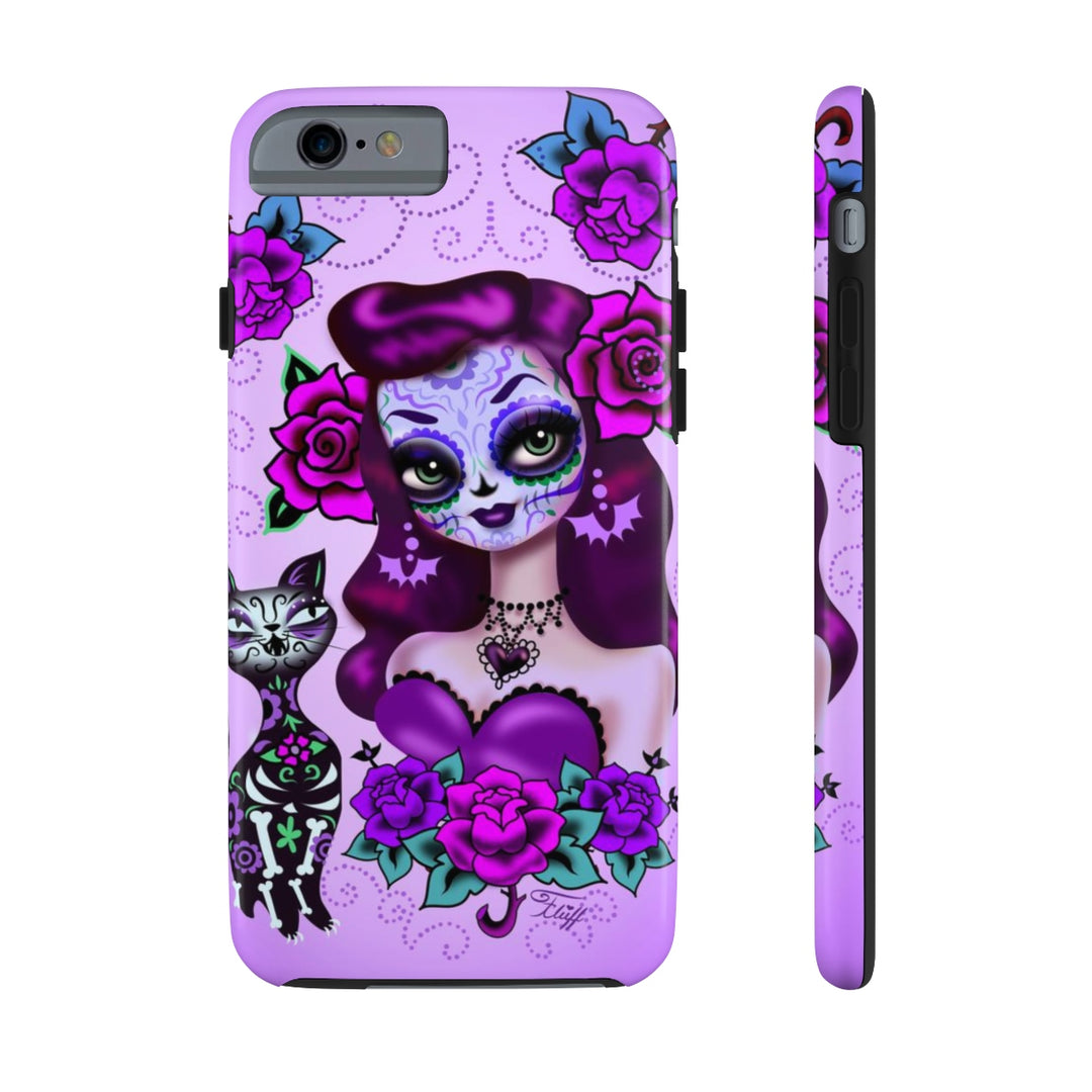 Purple Sugar Skull Girl • Phone Case