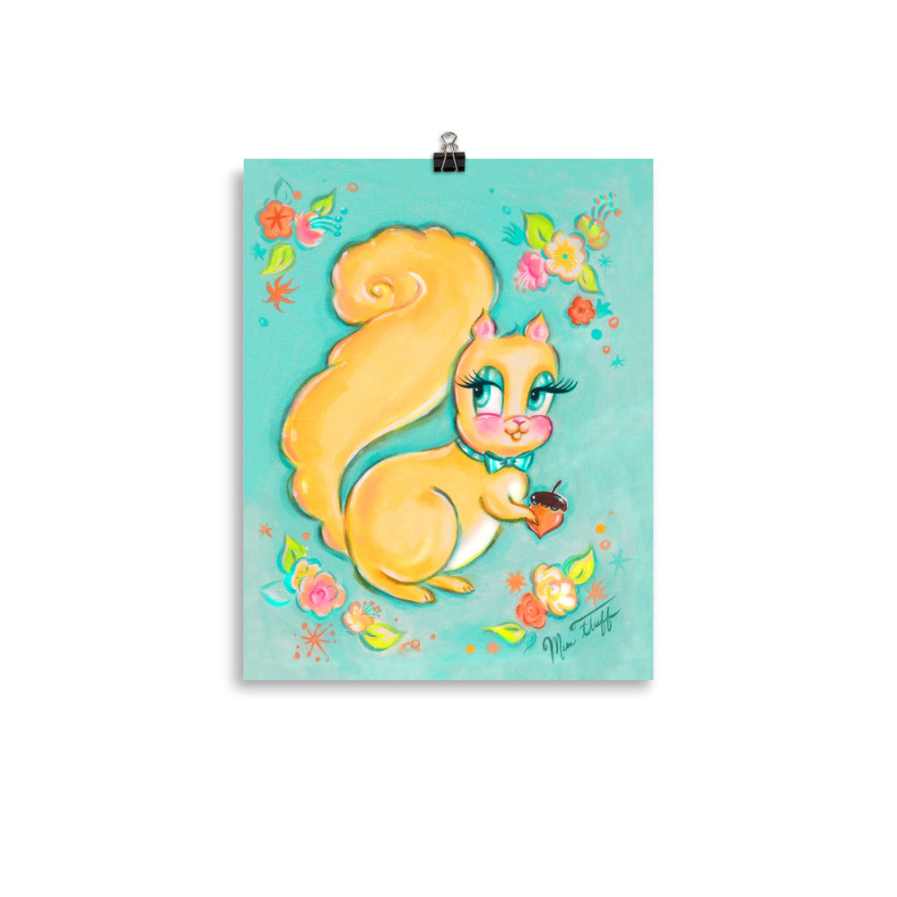 Cute Lemon Yellow Squirrel • Art Print