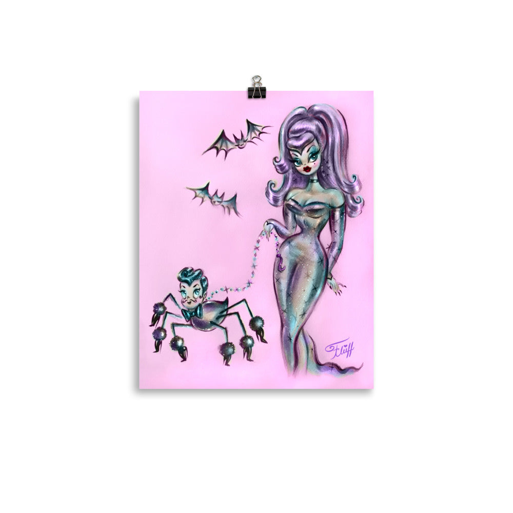 Goth Glamour Girl with Dandy Spider • Art Print