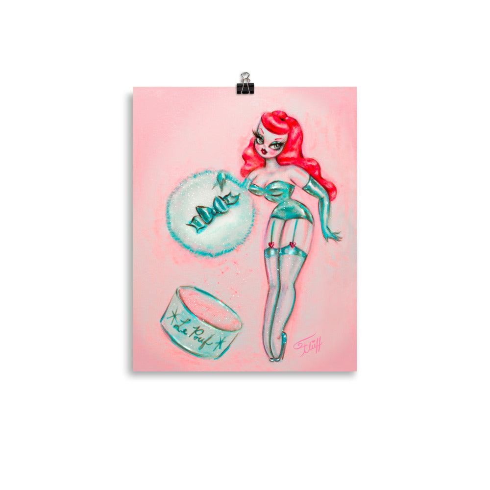 Redhead Mint Powder Puff Girl • Art Print