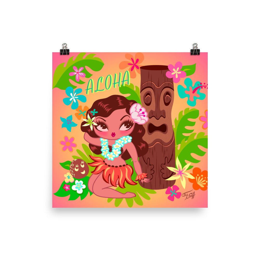 Hula Cutie with Tiki • Art Print