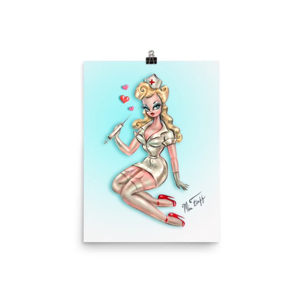 Blonde Pinup Nurse • Art Print