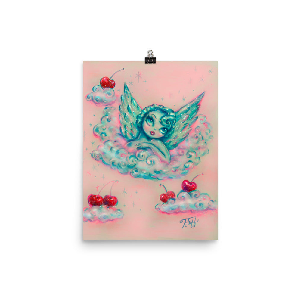 Angel on a Cloud with Cherries • Art Print