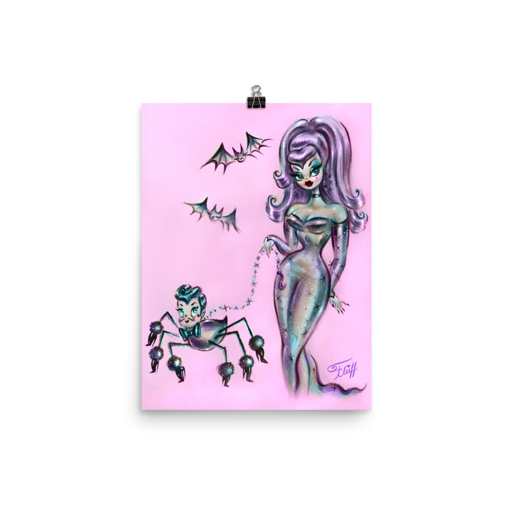 Goth Glamour Girl with Dandy Spider • Art Print