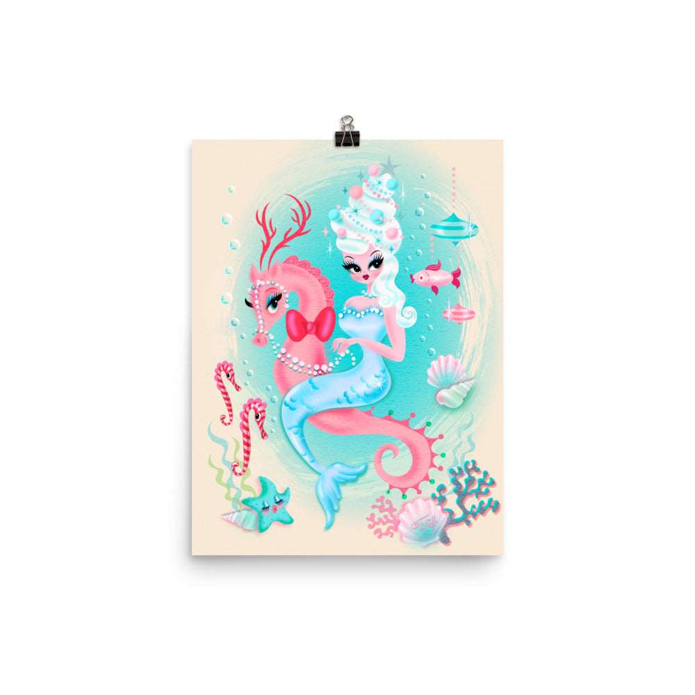 Christmas Bouffant Mermaid • Art Print