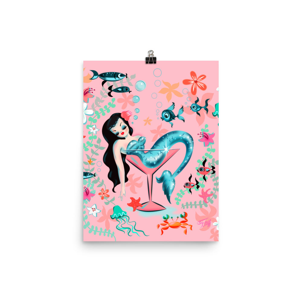 Tipsy Mermaid Peachy Pink • Art Print
