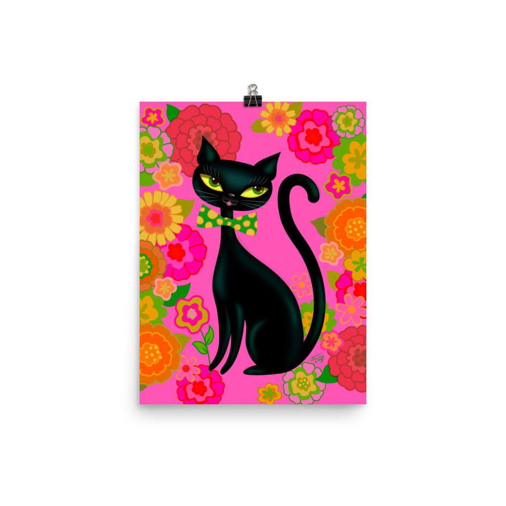 Mod Flower Kitty • Art Print