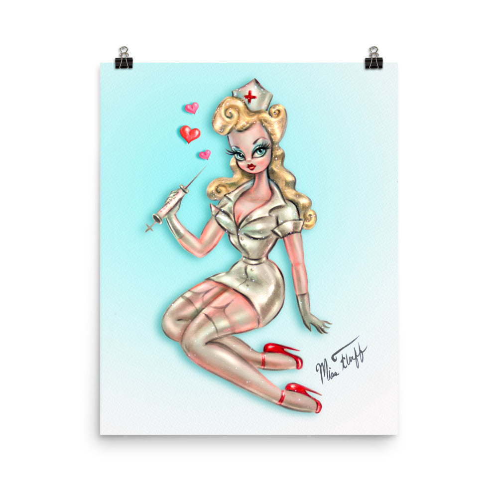 Blonde Pinup Nurse • Art Print