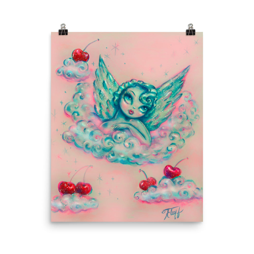 Angel on a Cloud with Cherries • Art Print
