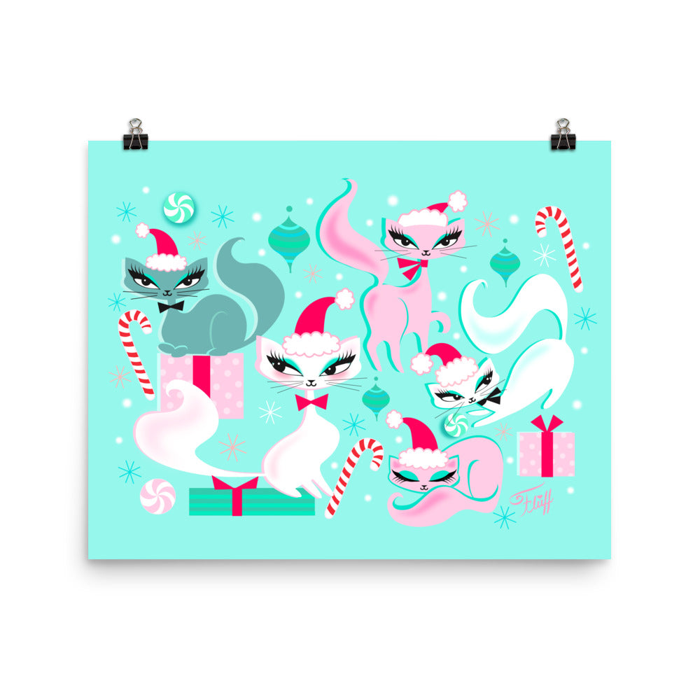 Swanky Kittens Christmas • Art Print