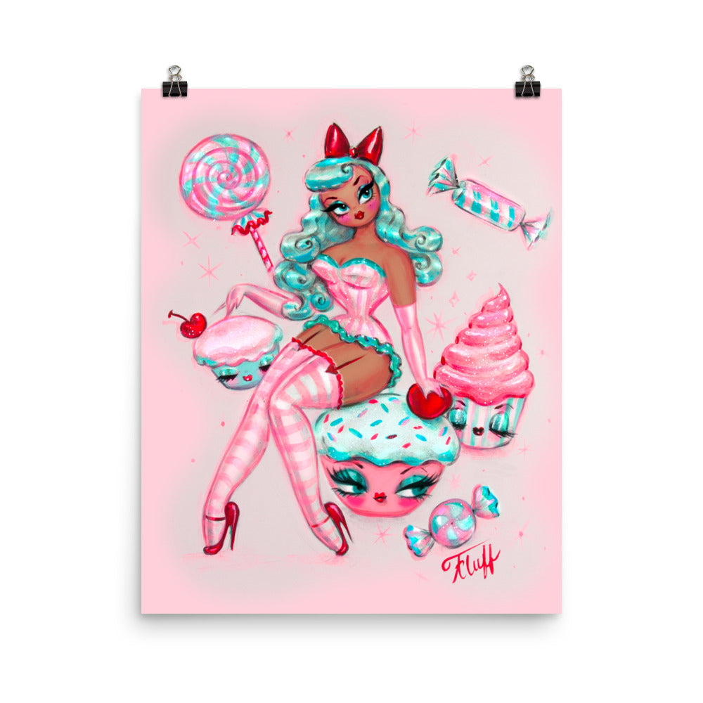 Cupcakes and Candy Doll • Caramel Cocoa • Art Print
