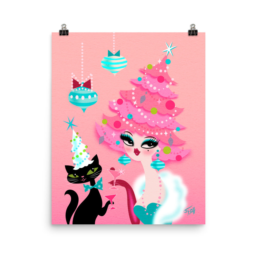 Pink Christmas Tree Doo • Art Print