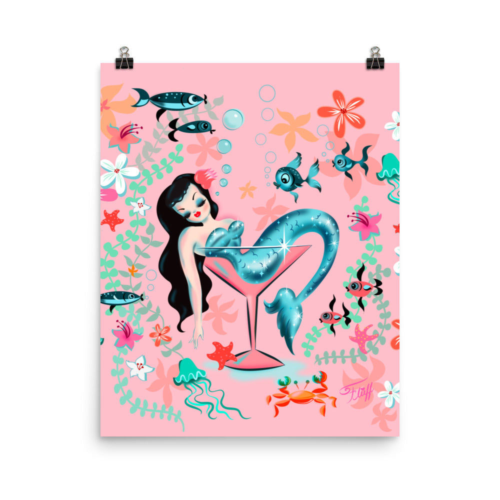 Tipsy Mermaid Peachy Pink • Art Print