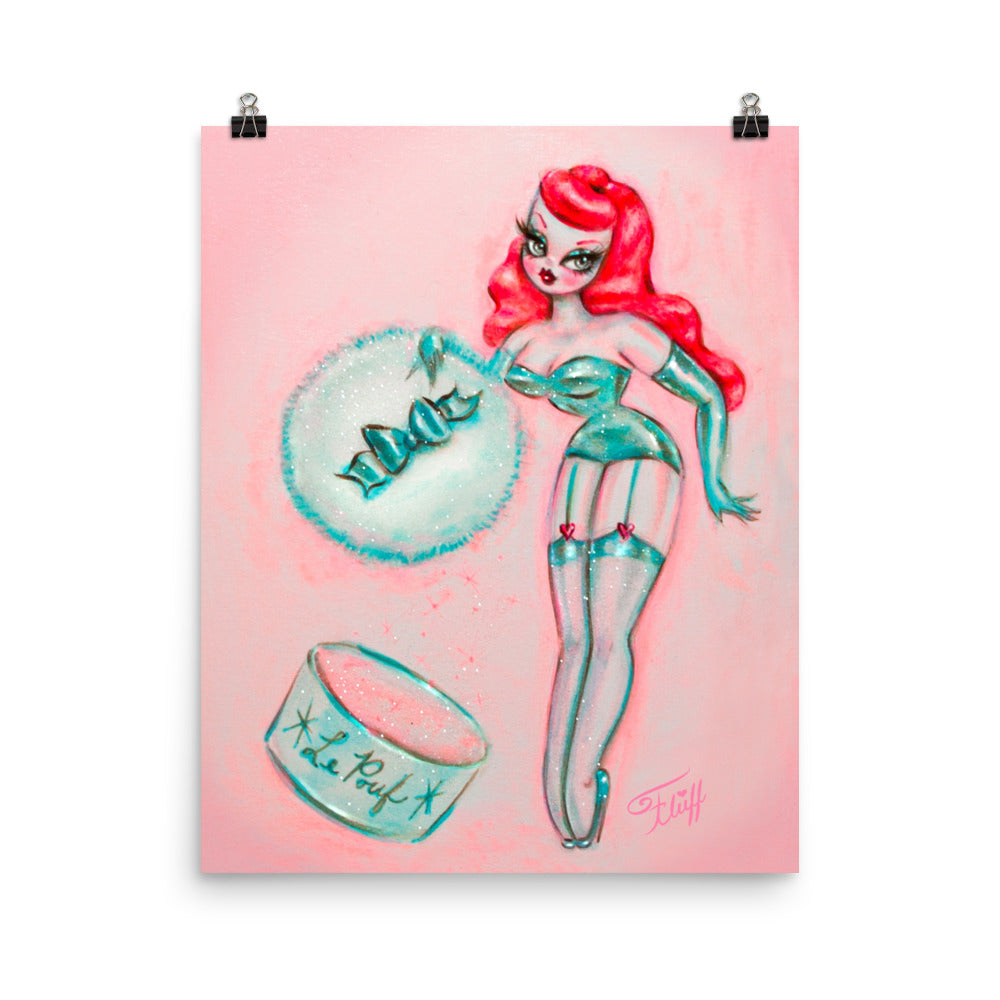 Redhead Mint Powder Puff Girl • Art Print