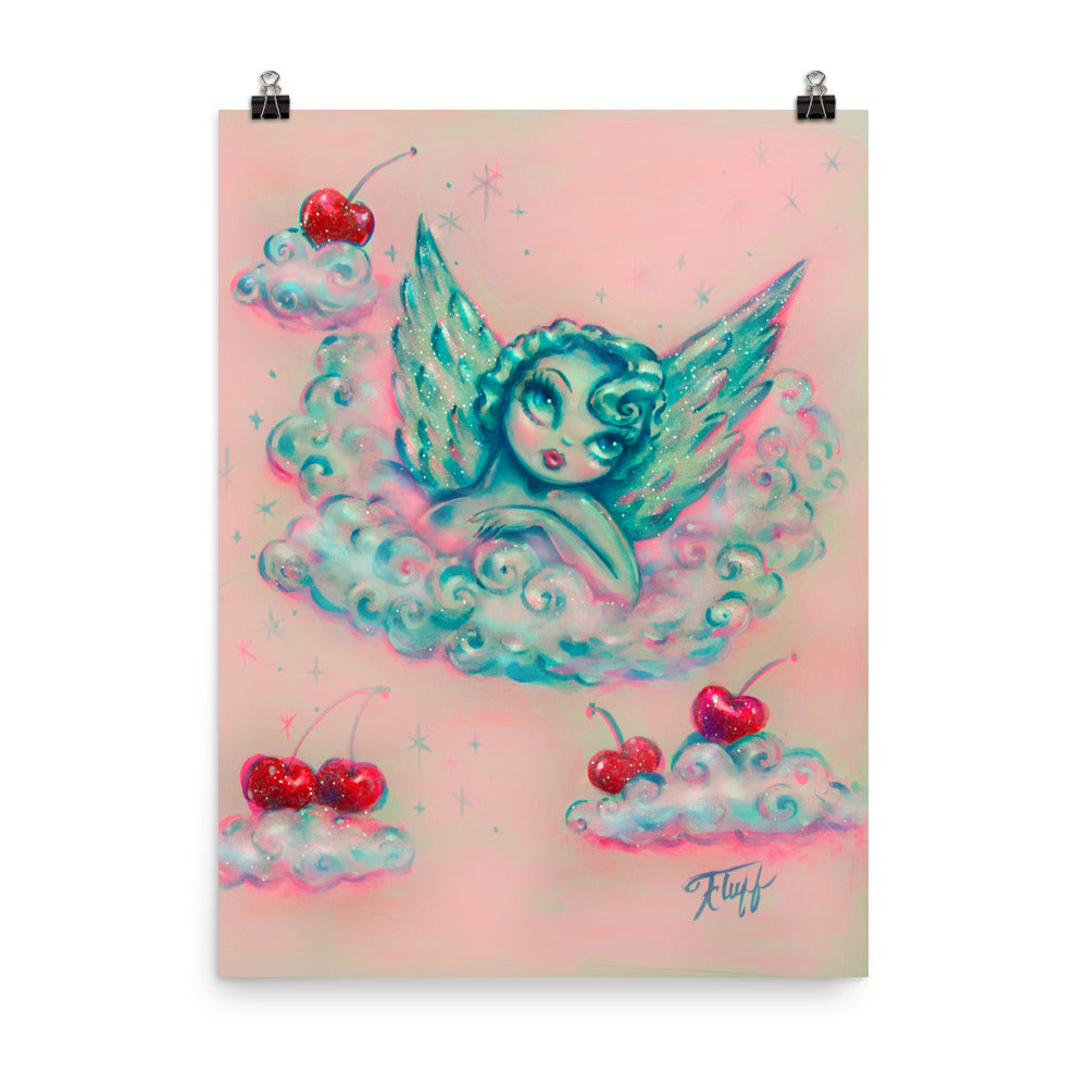 Angel on a Cloud with Cherries • Art Print