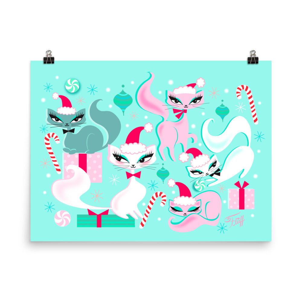 Swanky Kittens Christmas • Art Print