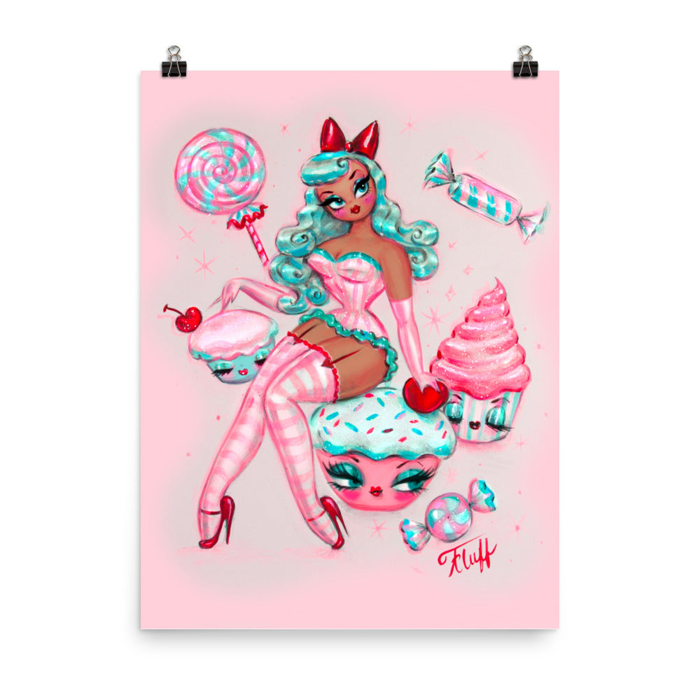 Cupcakes and Candy Doll • Caramel Cocoa • Art Print