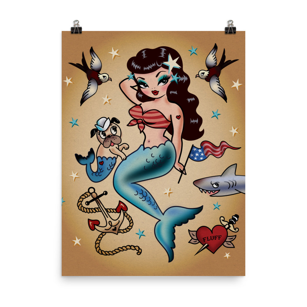 Mermaid pin sale up art