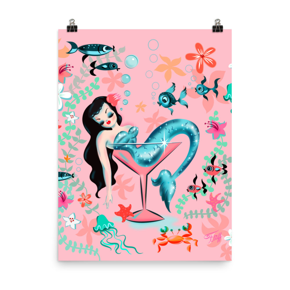 Tipsy Mermaid Peachy Pink • Art Print