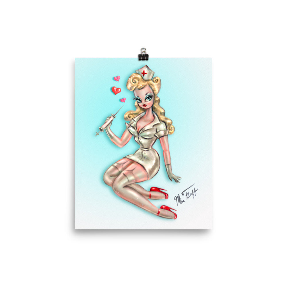 Blonde Pinup Nurse • Art Print