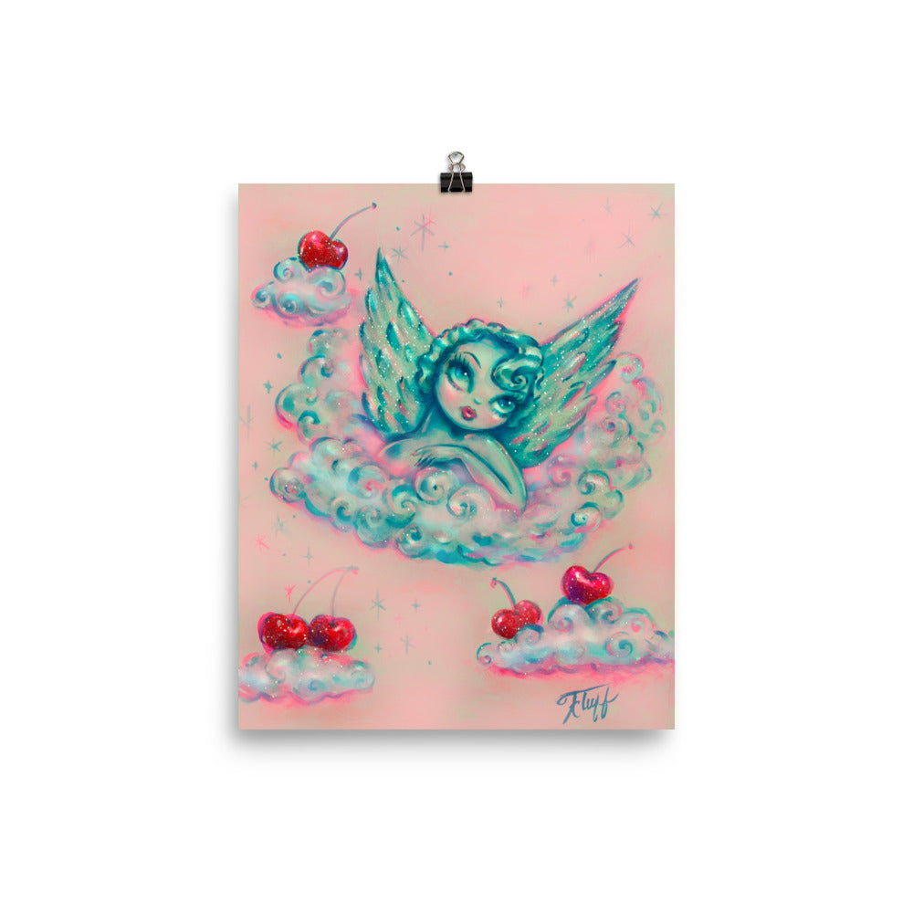 Angel on a Cloud with Cherries • Art Print