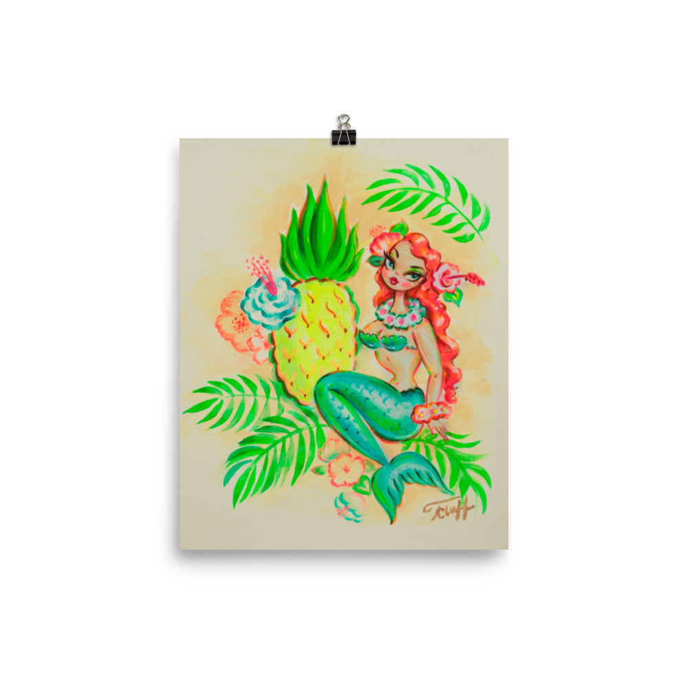 Tropical Pineapple Mermaid • Art Print