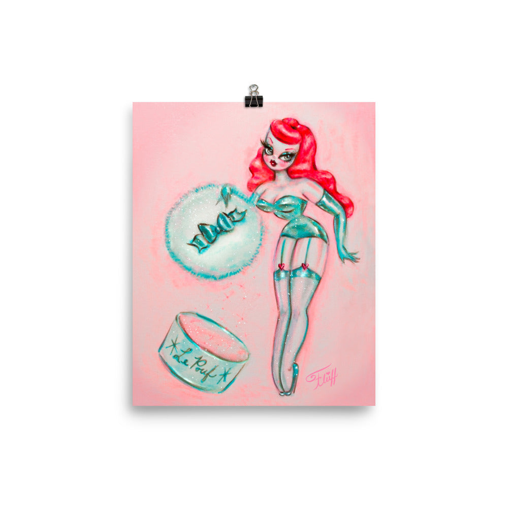 Redhead Mint Powder Puff Girl • Art Print