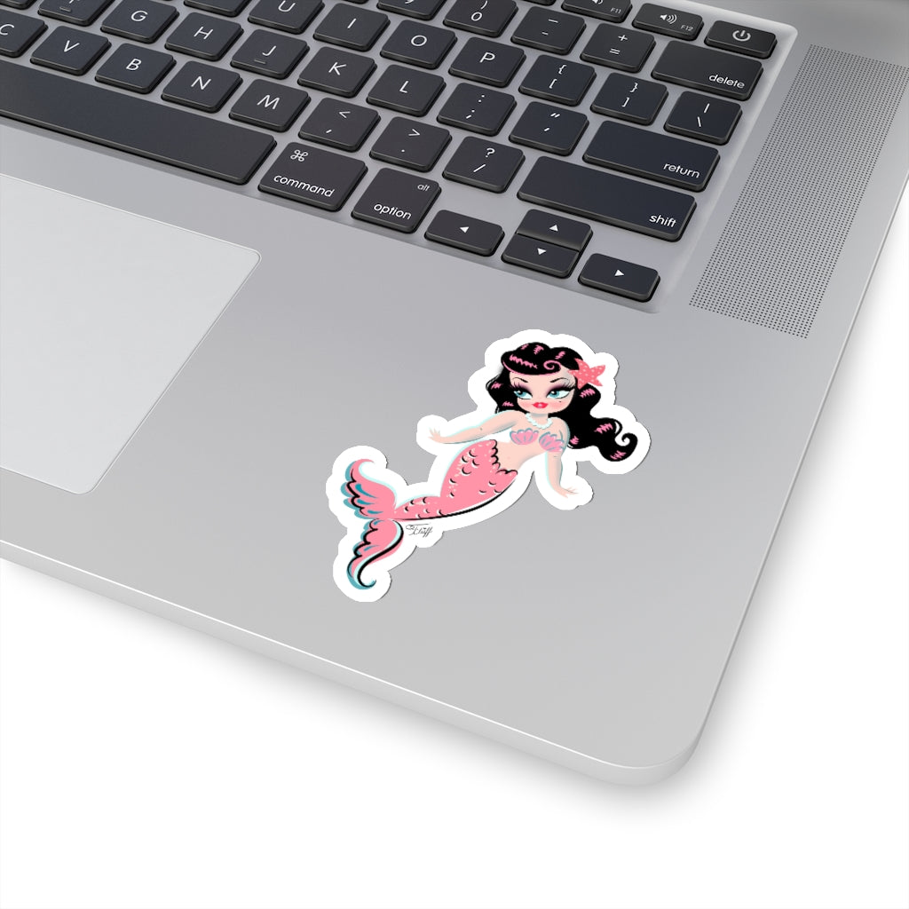 Baby Doll Mermaid with Black Hair • Kiss-Cut Sticker