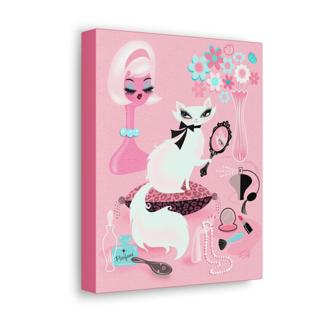 Boudoir Kitty with Mirror • Canvas Gallery Wrap