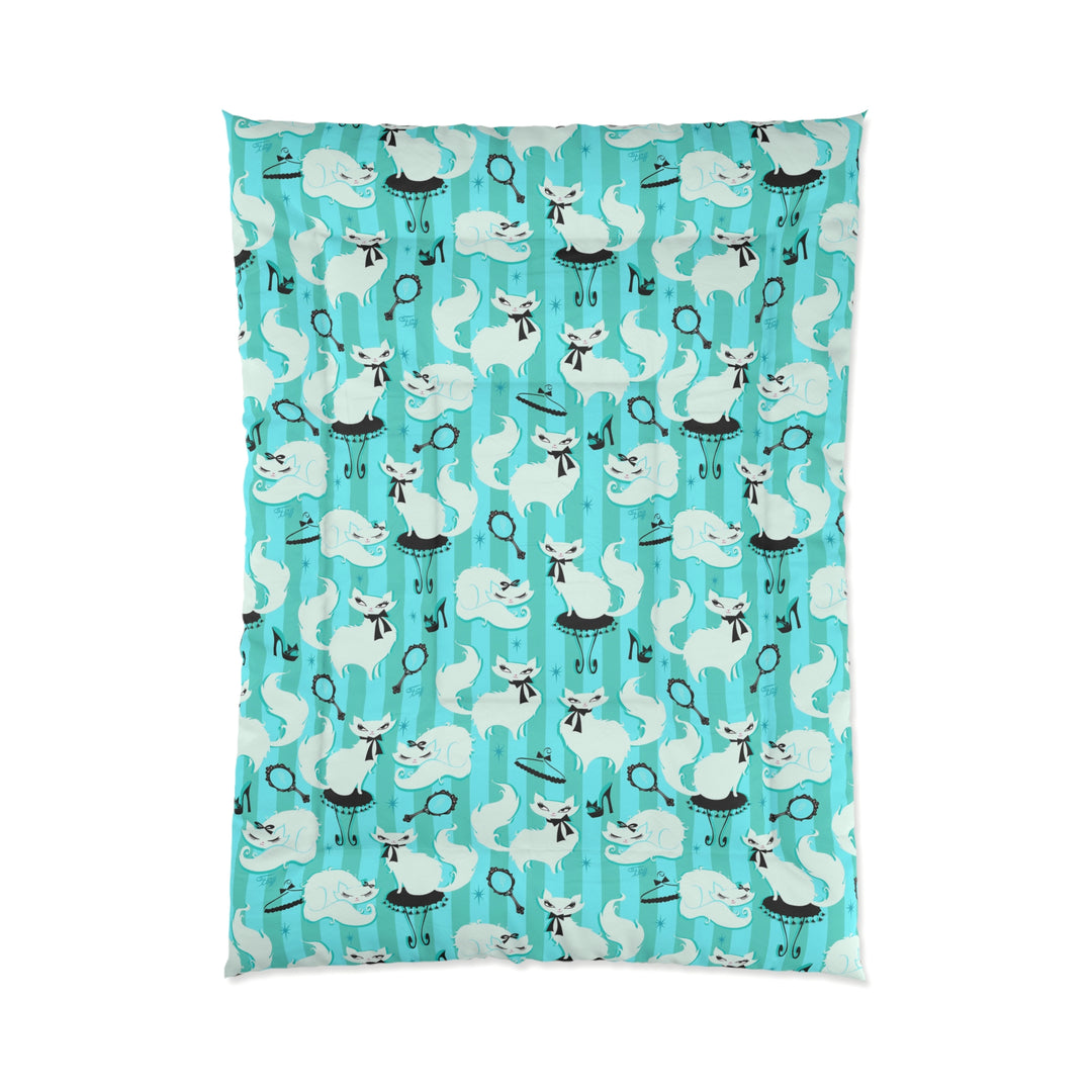 Boudoir Kitties Mint • Comforter