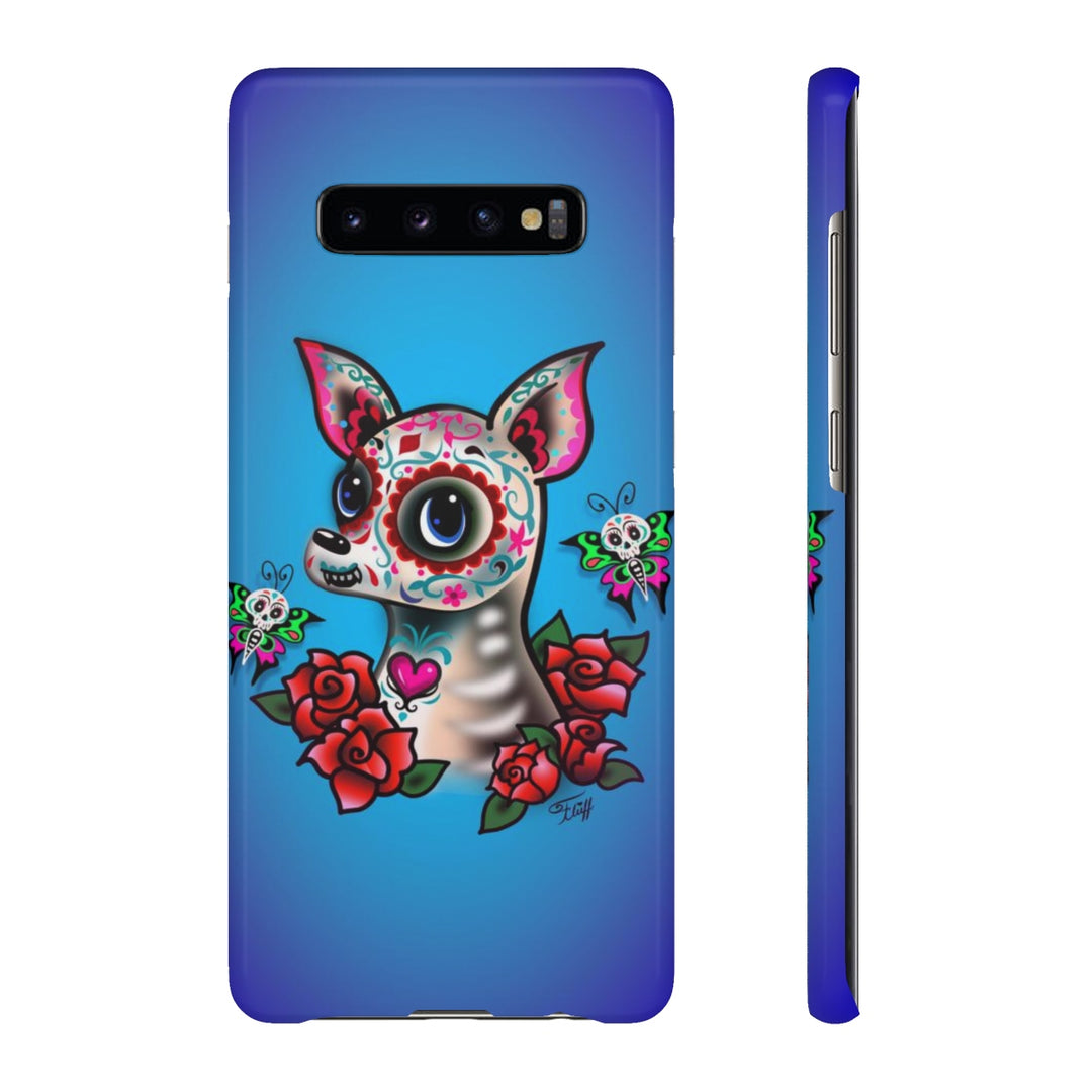 Sugar Skull Chihuahua Blue • Samsung Galaxy Phone Case