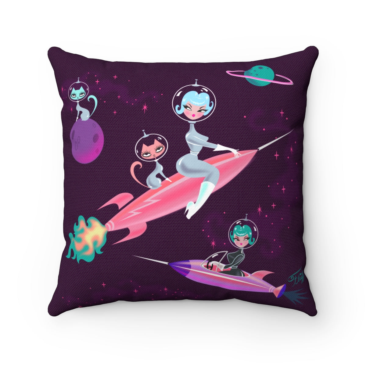 Rocket Girl • Square Pillow