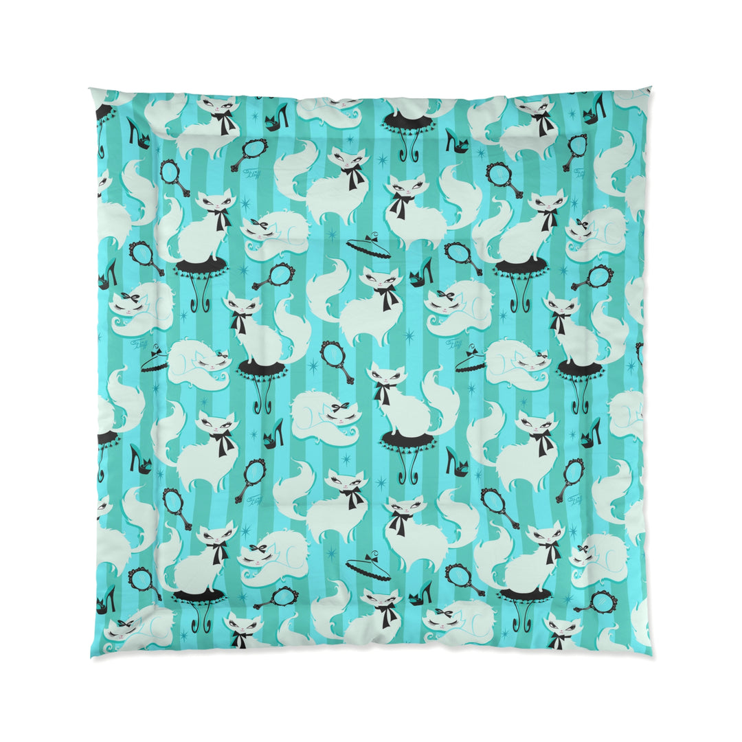 Boudoir Kitties Mint • Comforter