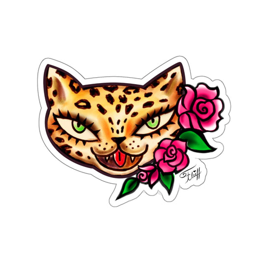 Leopard Kitty Tattoo • Kiss-Cut Sticker