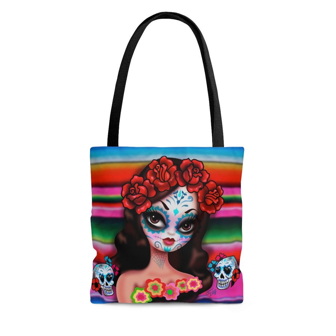 Day of the Dead Girl with Roses • Tote Bag