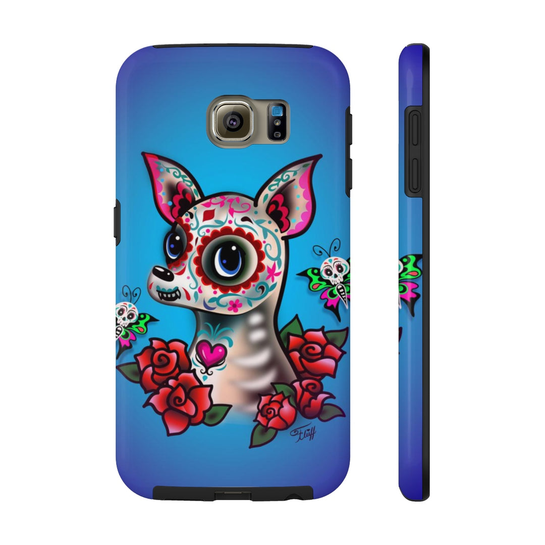 Sugar Skull Chihuahua Blue • Phone Case