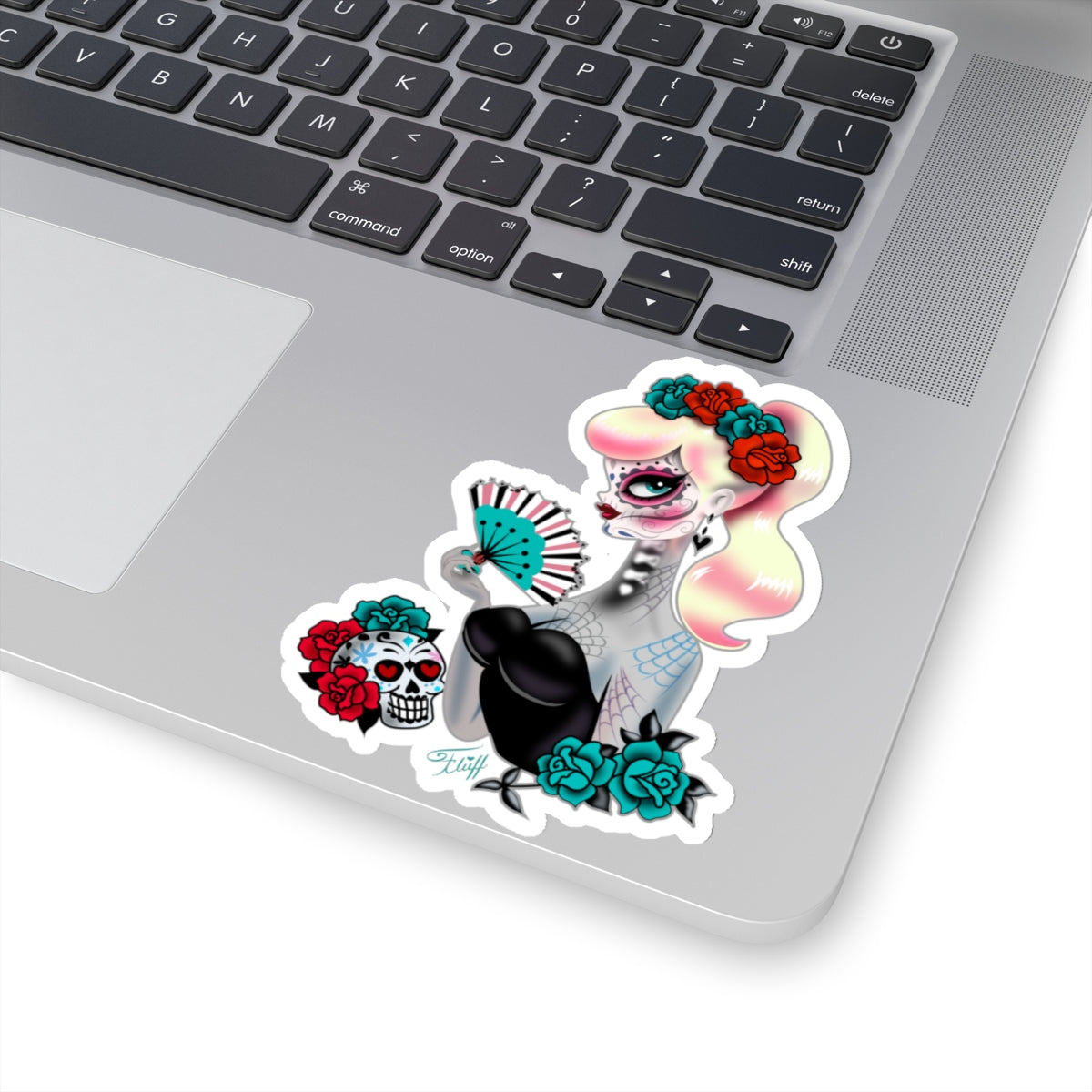 Blonde Sugar Skull Girl • Kiss-Cut Sticker