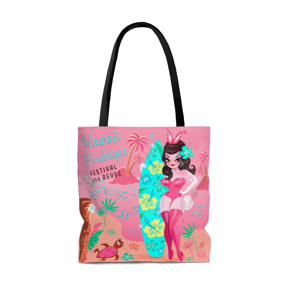 Hawaii Burlesque Festival Beach Bunny • Tote Bag with Title