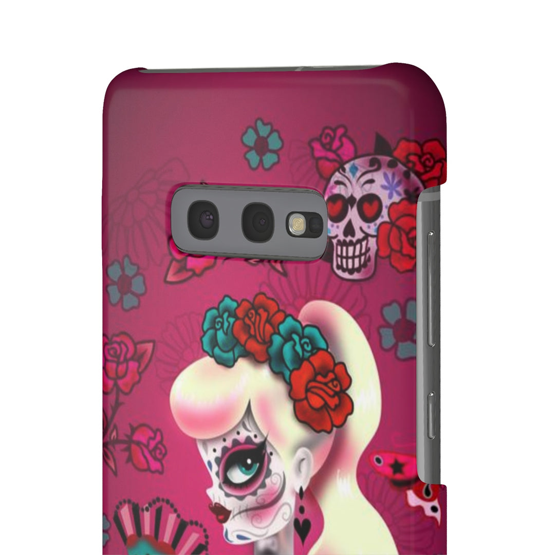 Blonde Sugar Skull Pinup Girl • Samsung Galaxy Phone Case