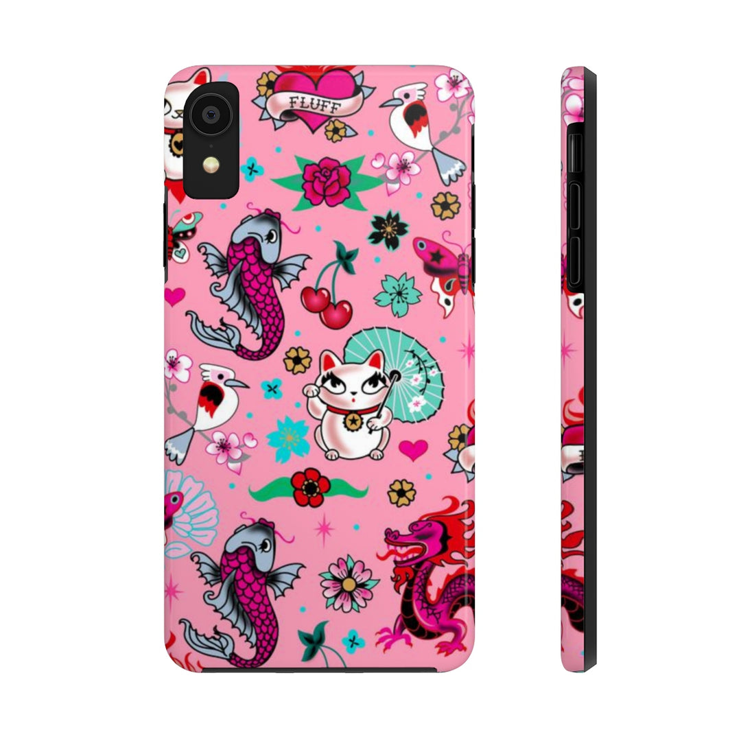 Lucky Kitty on Pink • Phone Case