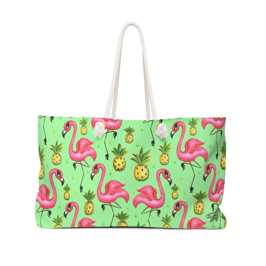 Flamingos and Pineapples • Weekender Bag