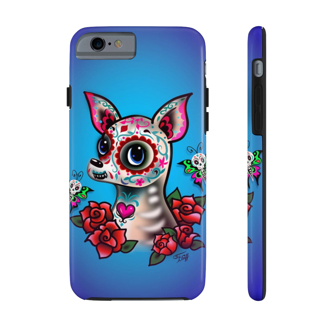 Sugar Skull Chihuahua Blue • Phone Case