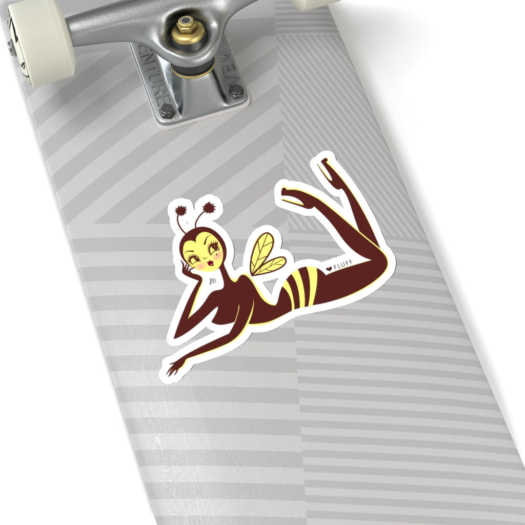 Bee Girl Lounging • Kiss-Cut Sticker