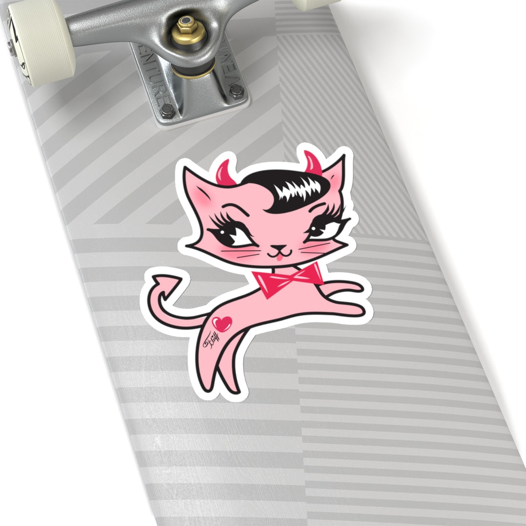 Devil Kitty with Bow Tie • Kiss-Cut Sticker