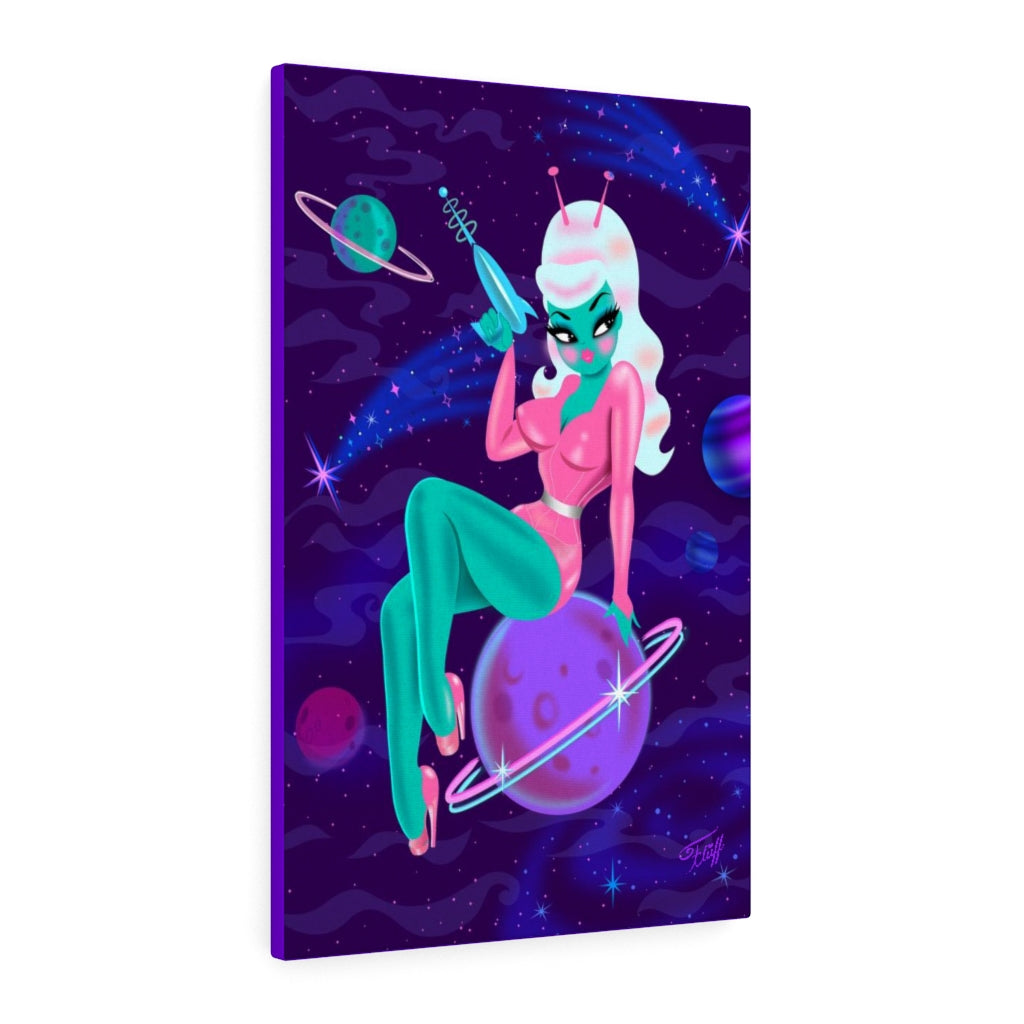 Alien Girl on Saturn • Canvas Gallery Wrap