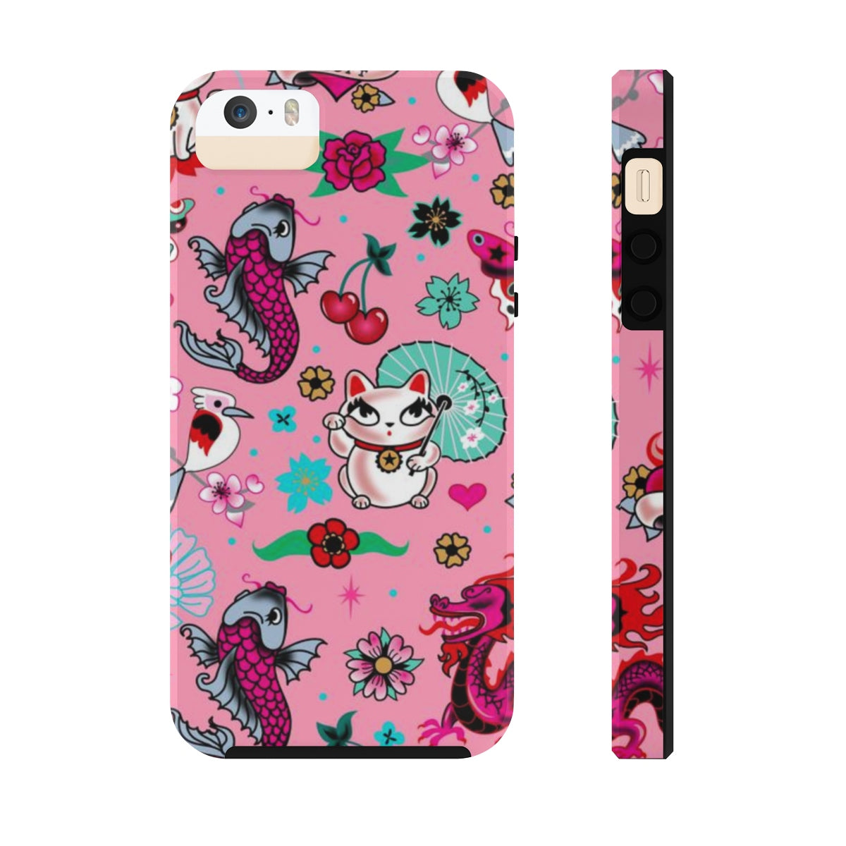 Lucky Kitty on Pink • Phone Case